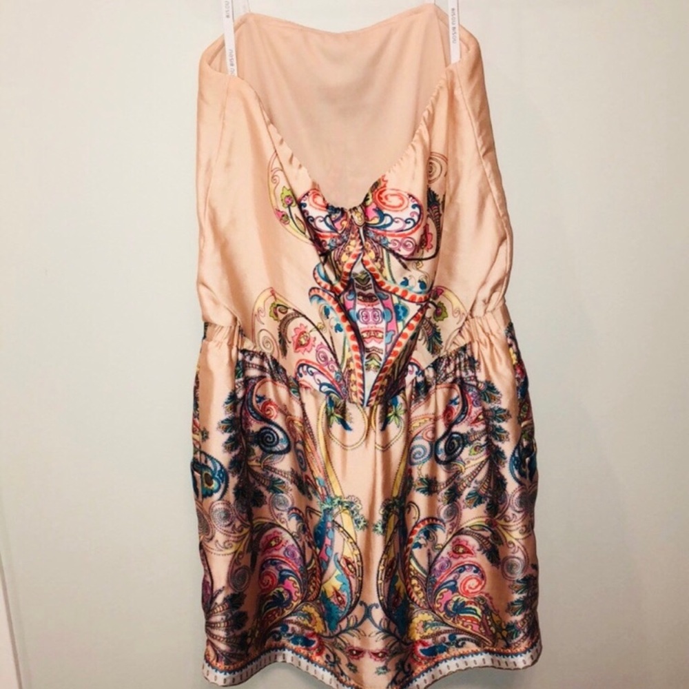 Boho Chic Strapless Mini Dress 👗 Bisou Bisou